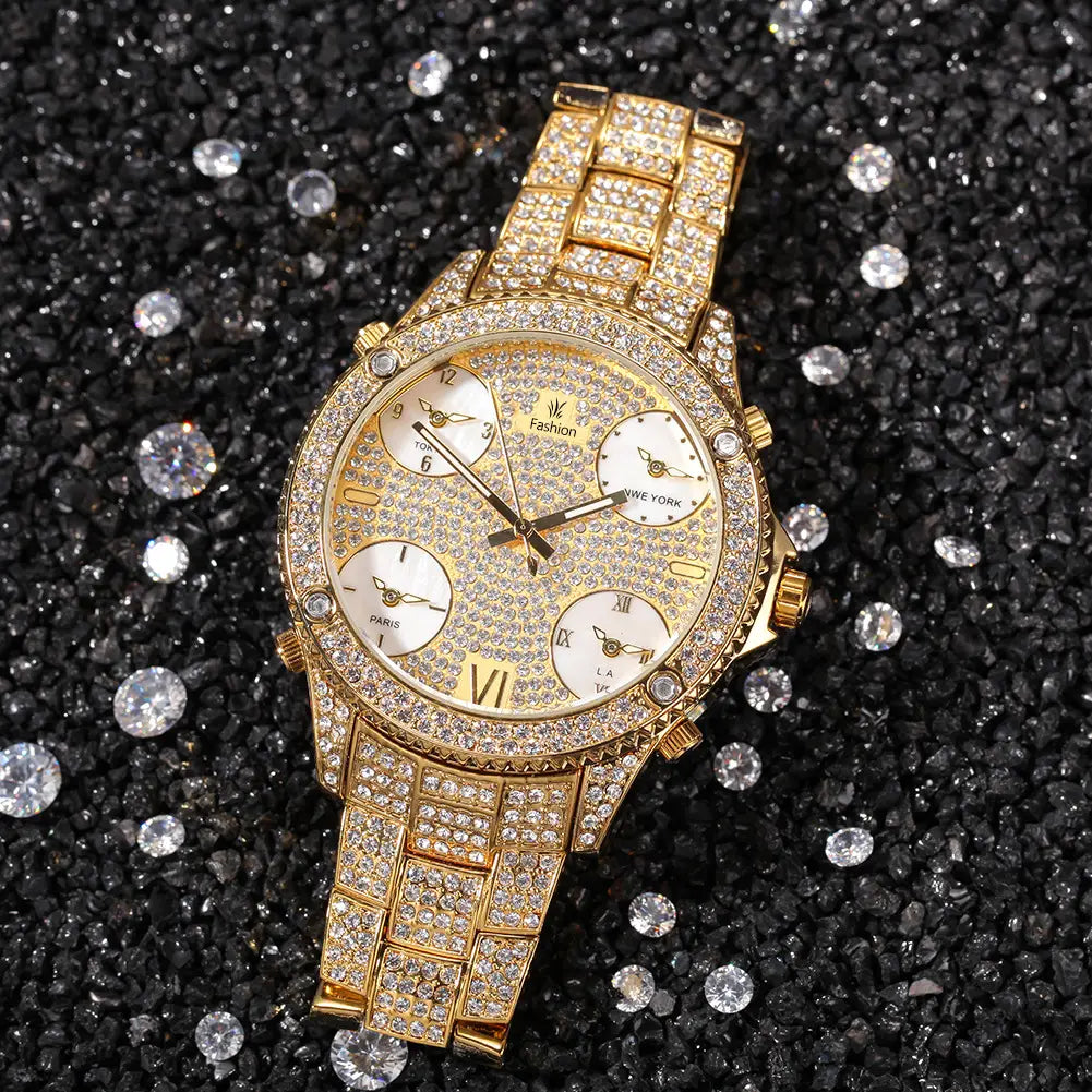 New Full Diamond Large Dial Hip-hop Men’s Watches