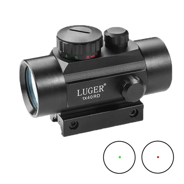 1x40RD Red Green Dot Scope Sight Hunting Optics Holographic Tactical Sight 11/20mm Mount Rifle Sights Airgun Scope