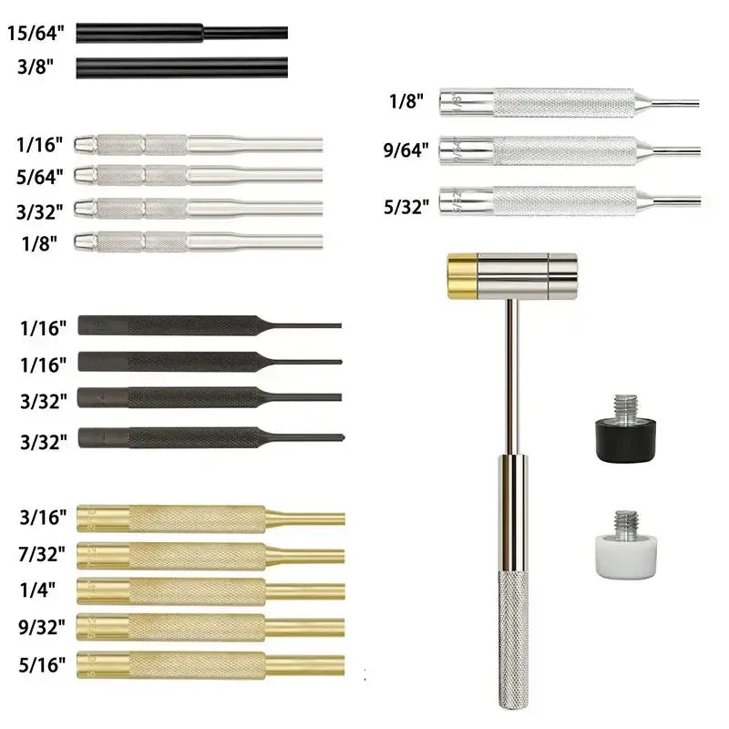 21pcs/set Gunsmithing Punch Tools Made Of Solid Material Including Steel Punch And Hammer With Bench Block Roll Pin