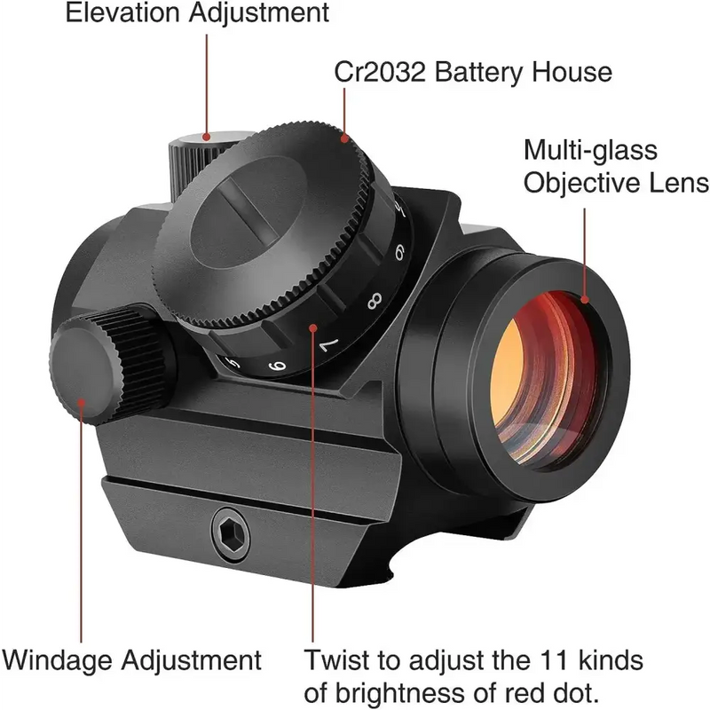 2MOA Red Dot Sight Reflex Sight - Gun Optics