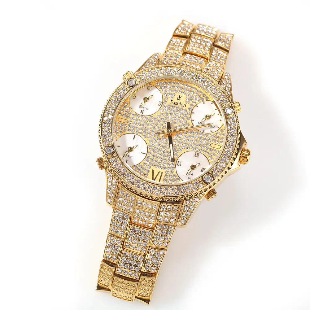 New Full Diamond Large Dial Hip-hop Men’s Watches