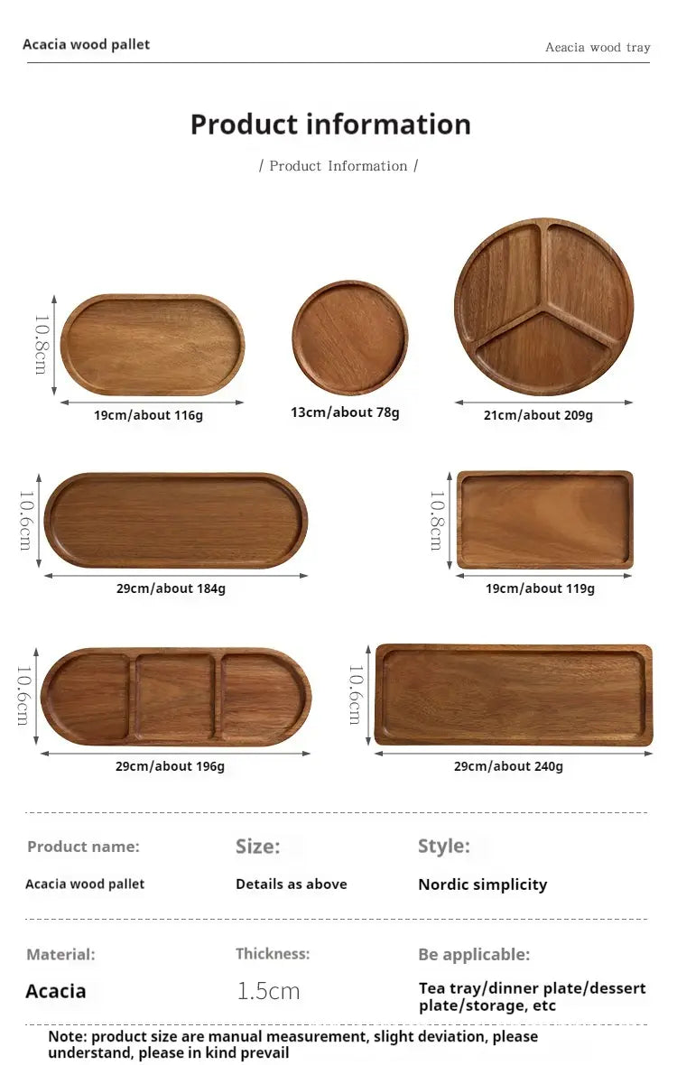 Acacia Wood Pallet High-end Plate