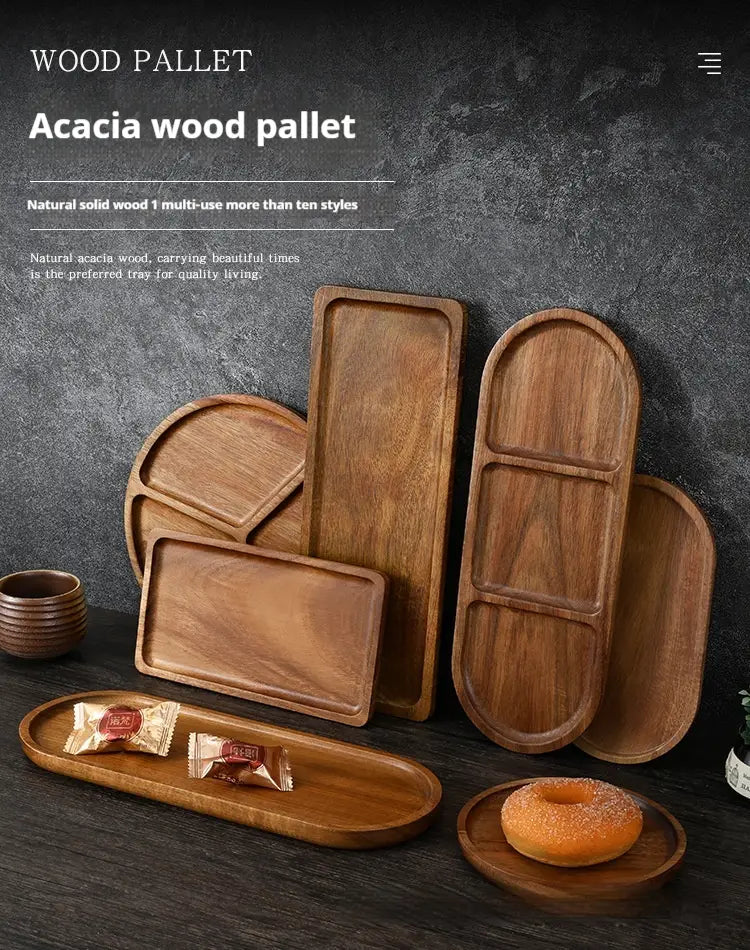 Acacia Wood Pallet High-end Plate