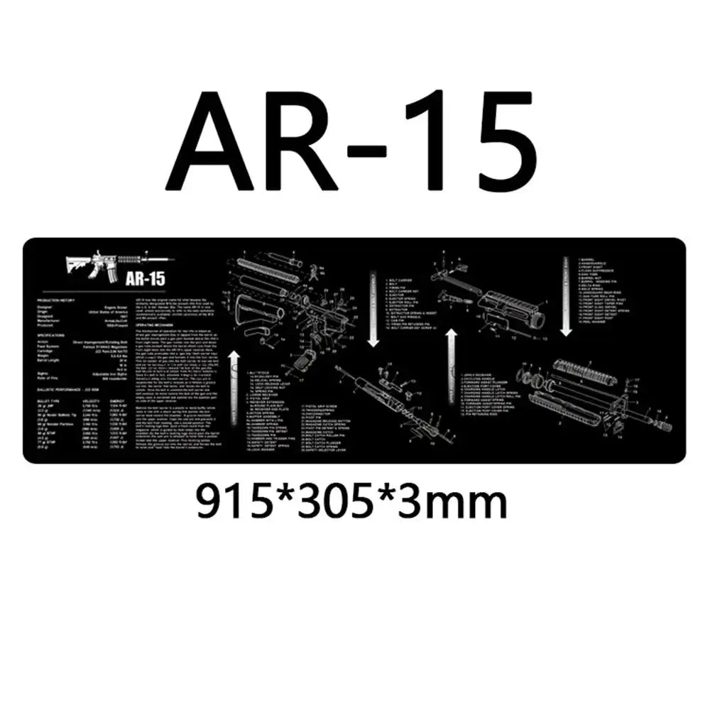 AR15 AK47 Glock Gun Cleaning Rubber Mat With Parts Diagram and Instructions Armorers Bench Mat Mouse Pad for Smith Colt