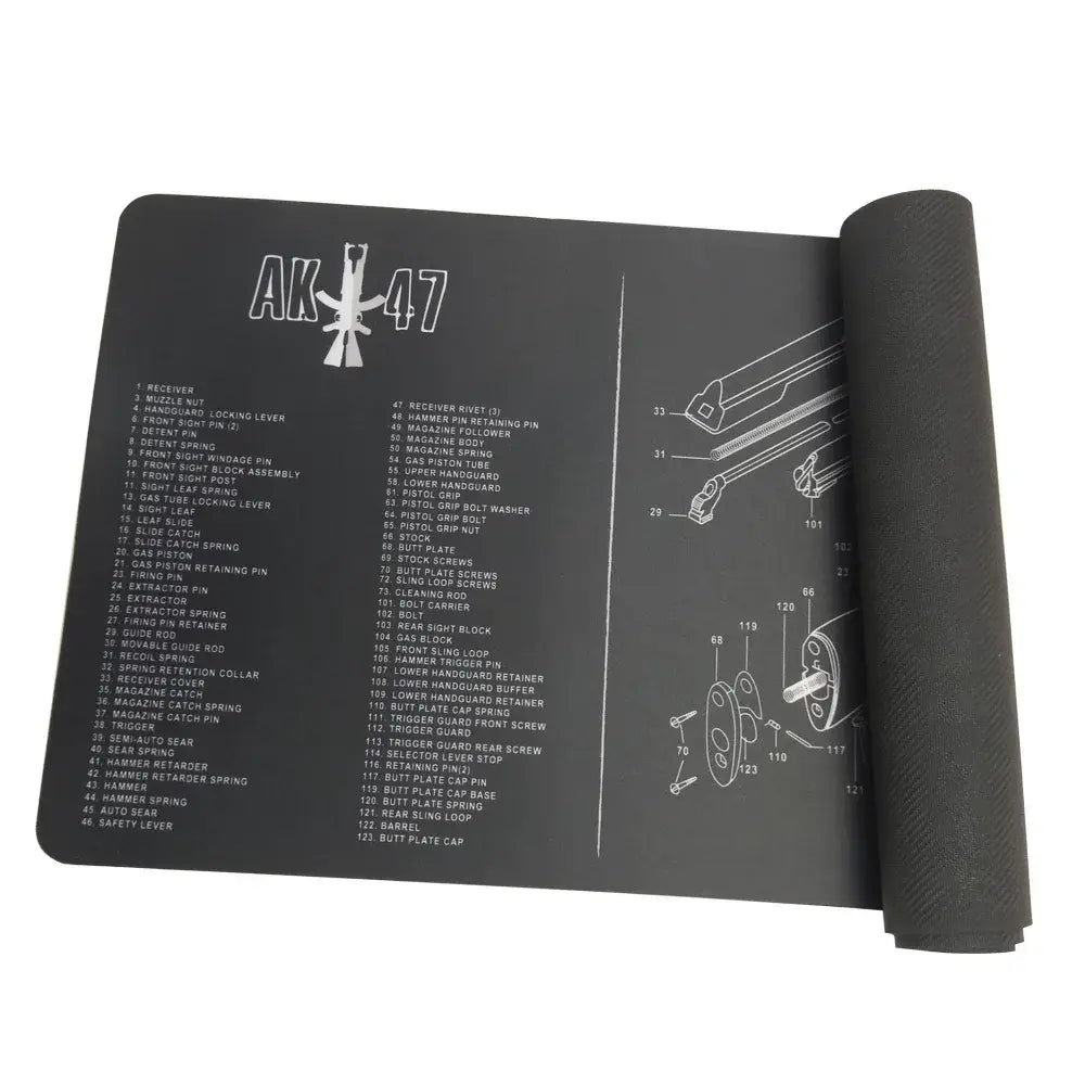 AR15 AK47 Glock Gun Cleaning Rubber Mat With Parts Diagram and Instructions Armorers Bench Mat Mouse Pad for Smith Colt