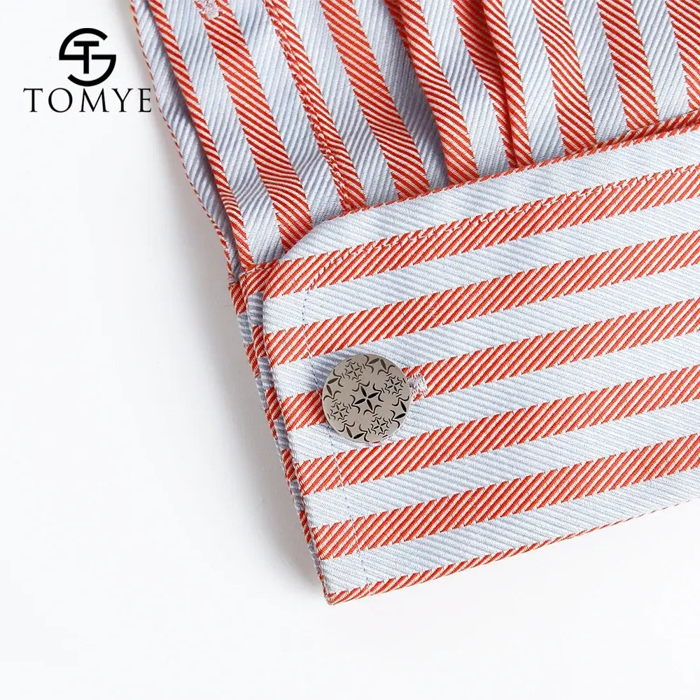 TOMYE Flat Round Plain CuffLinks