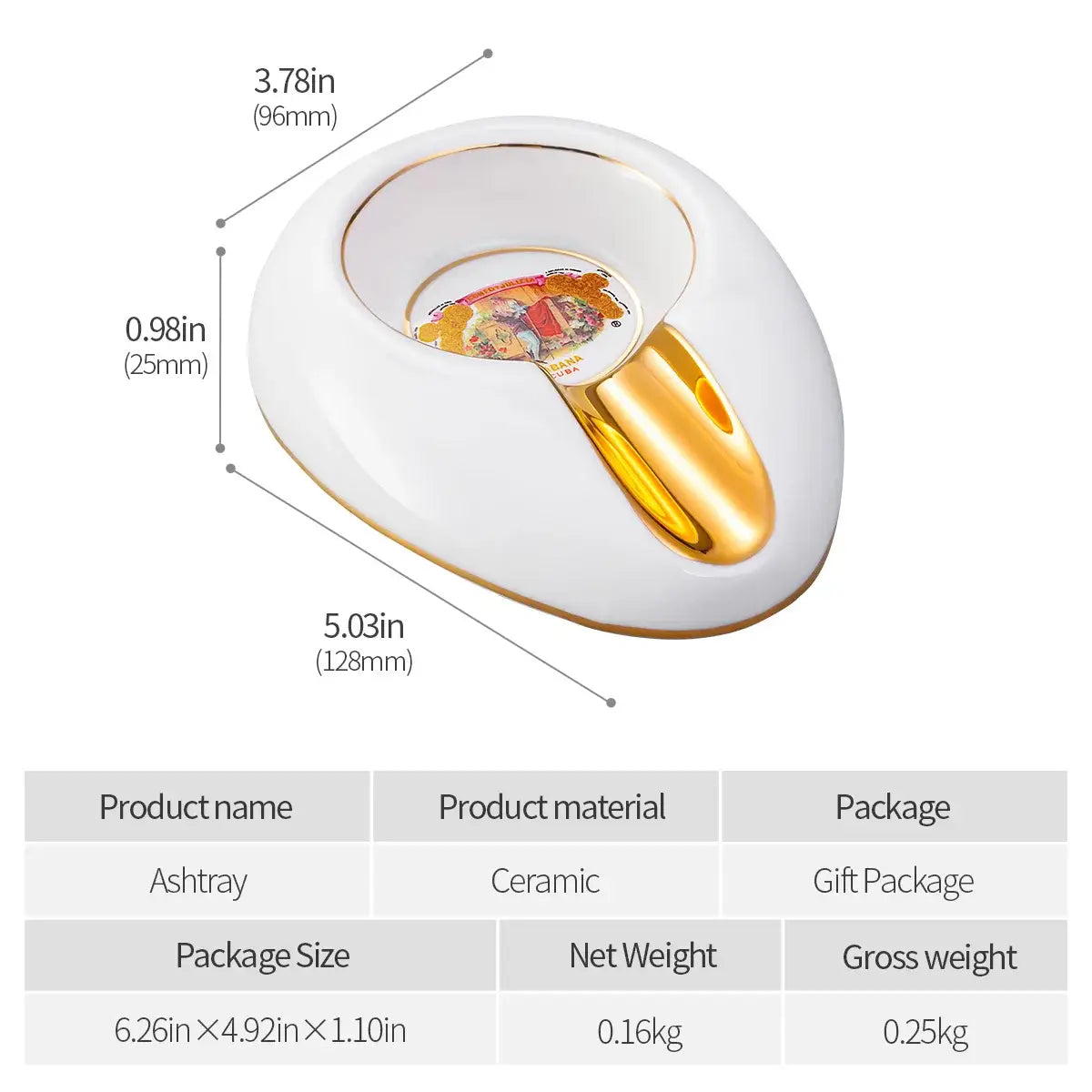 Ceramic Cigar Ashtray