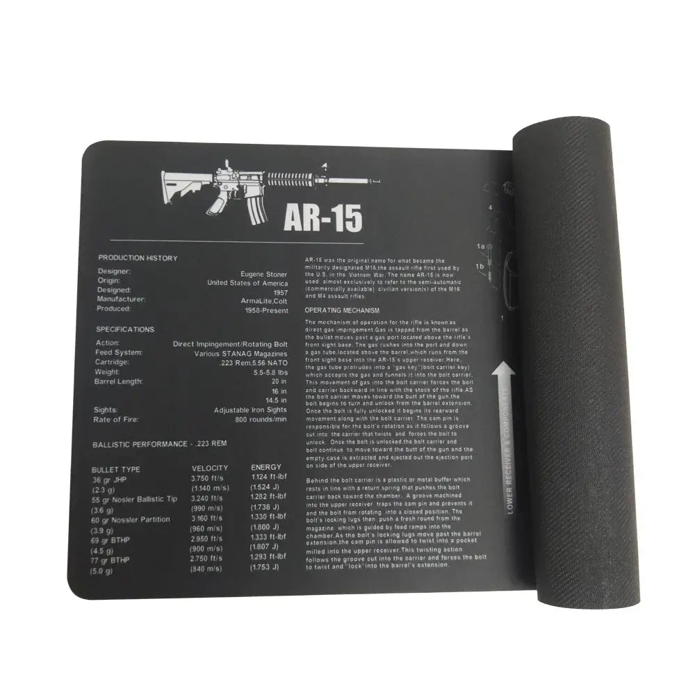 AR15 AK47 Glock Gun Cleaning Rubber Mat With Parts Diagram and Instructions Armorers Bench Mat Mouse Pad for Smith Colt