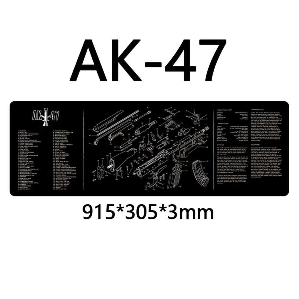 AR15 AK47 Glock Gun Cleaning Rubber Mat With Parts Diagram and Instructions Armorers Bench Mat Mouse Pad for Smith Colt