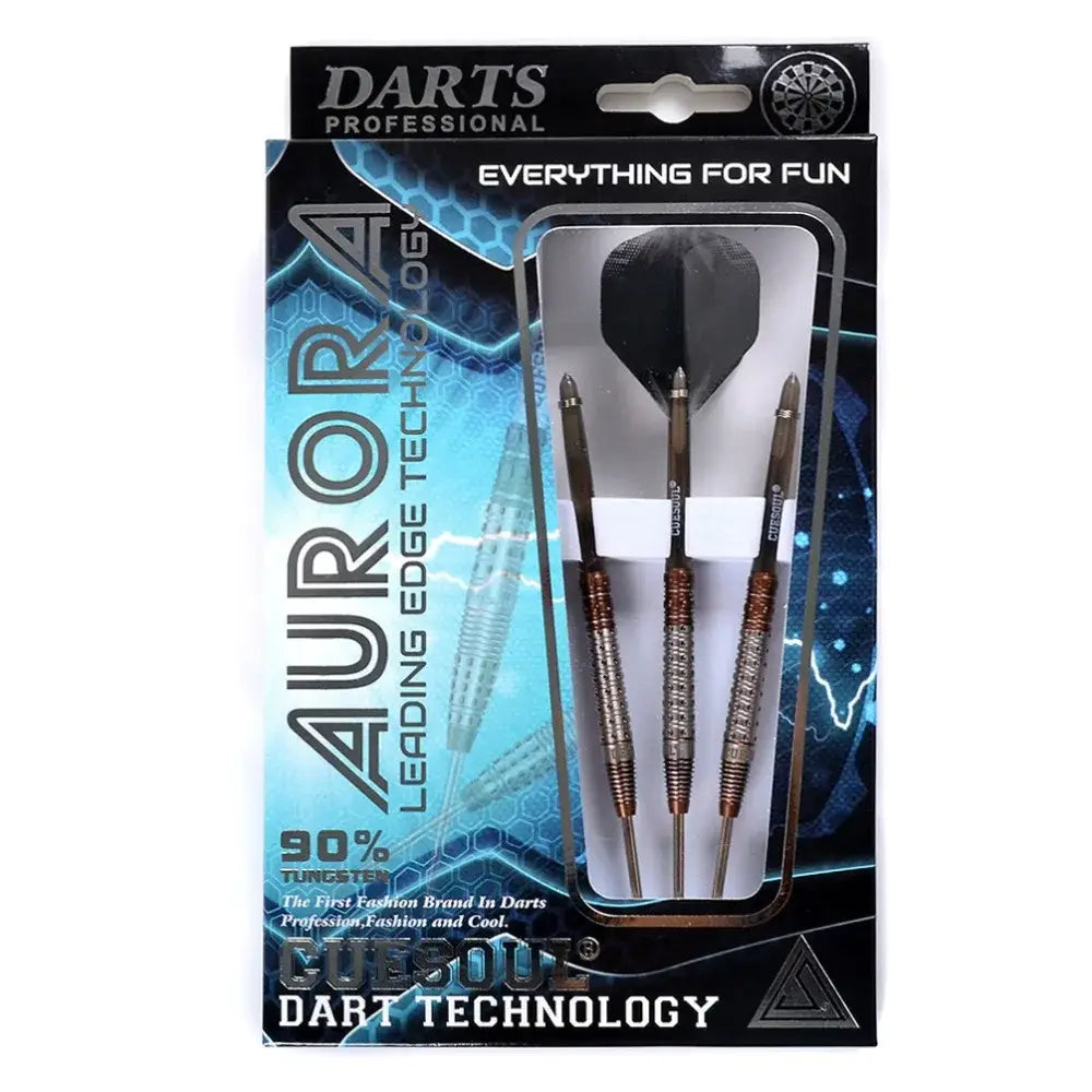 CUESOUL AURORA 23g Steel Tip Tungsten Dart Set,Gold Titanium Nitride Coating