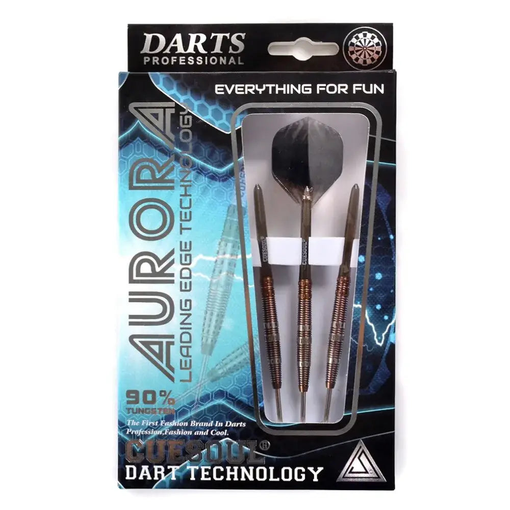 CUESOUL AURORA 23g Steel Tip Tungsten Dart Set,Gold Titanium Nitride Coating