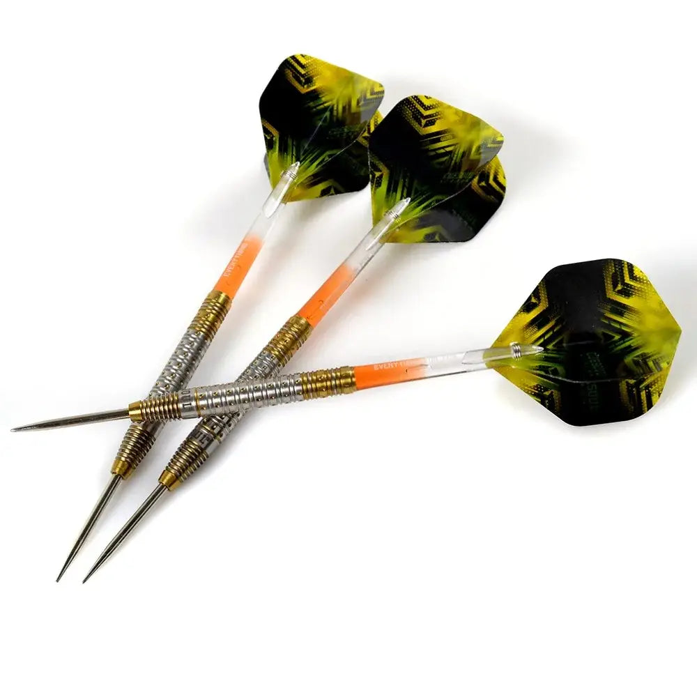 CUESOUL AURORA 23g Steel Tip Tungsten Dart Set,Gold Titanium Nitride Coating