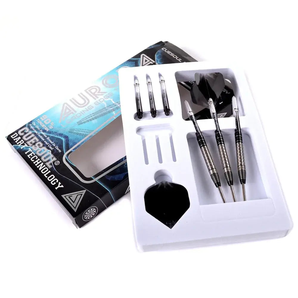 CUESOUL AURORA 23g Steel Tip Tungsten Dart Set,Gold Titanium Nitride Coating