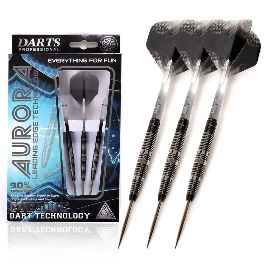 CUESOUL AURORA 23g Steel Tip Tungsten Dart Set,Gold Titanium Nitride Coating