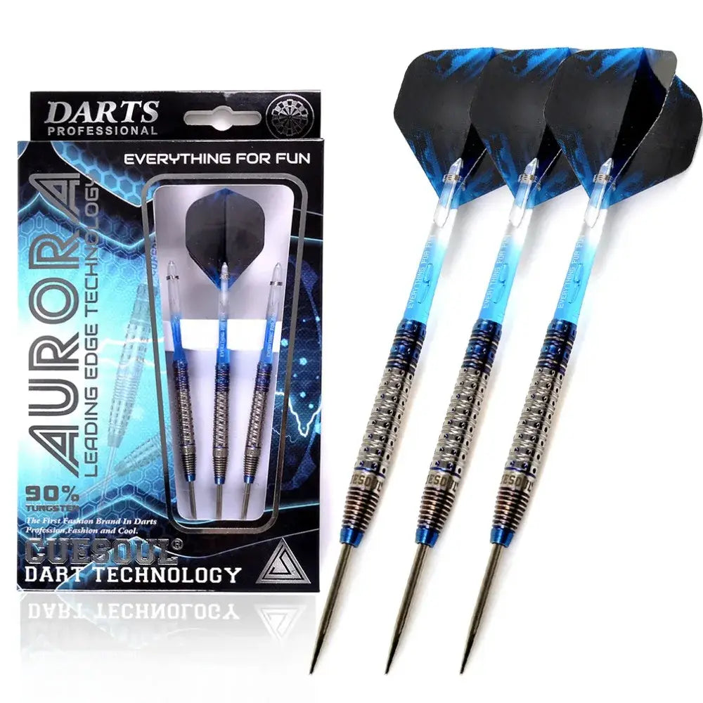 CUESOUL AURORA 23g Steel Tip Tungsten Dart Set,Gold Titanium Nitride Coating