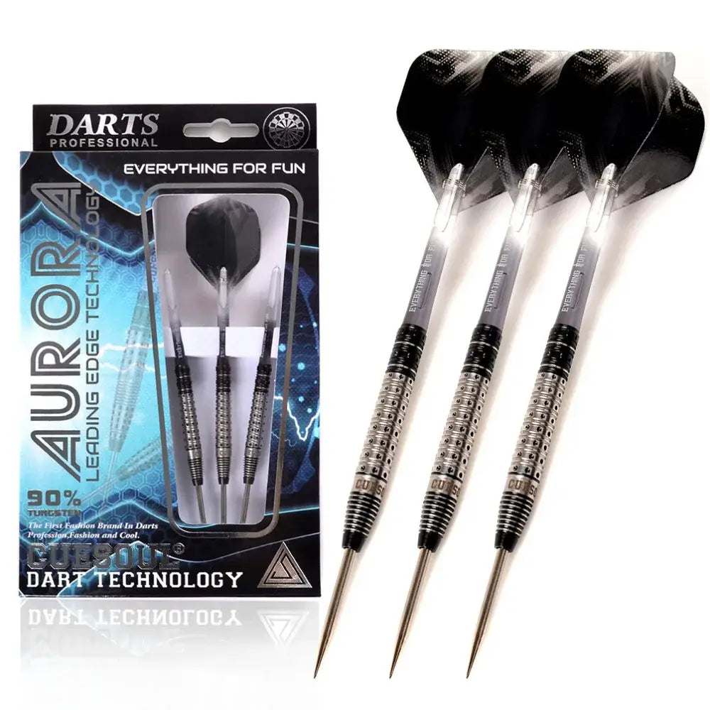 CUESOUL AURORA 23g Steel Tip Tungsten Dart Set,Gold Titanium Nitride Coating