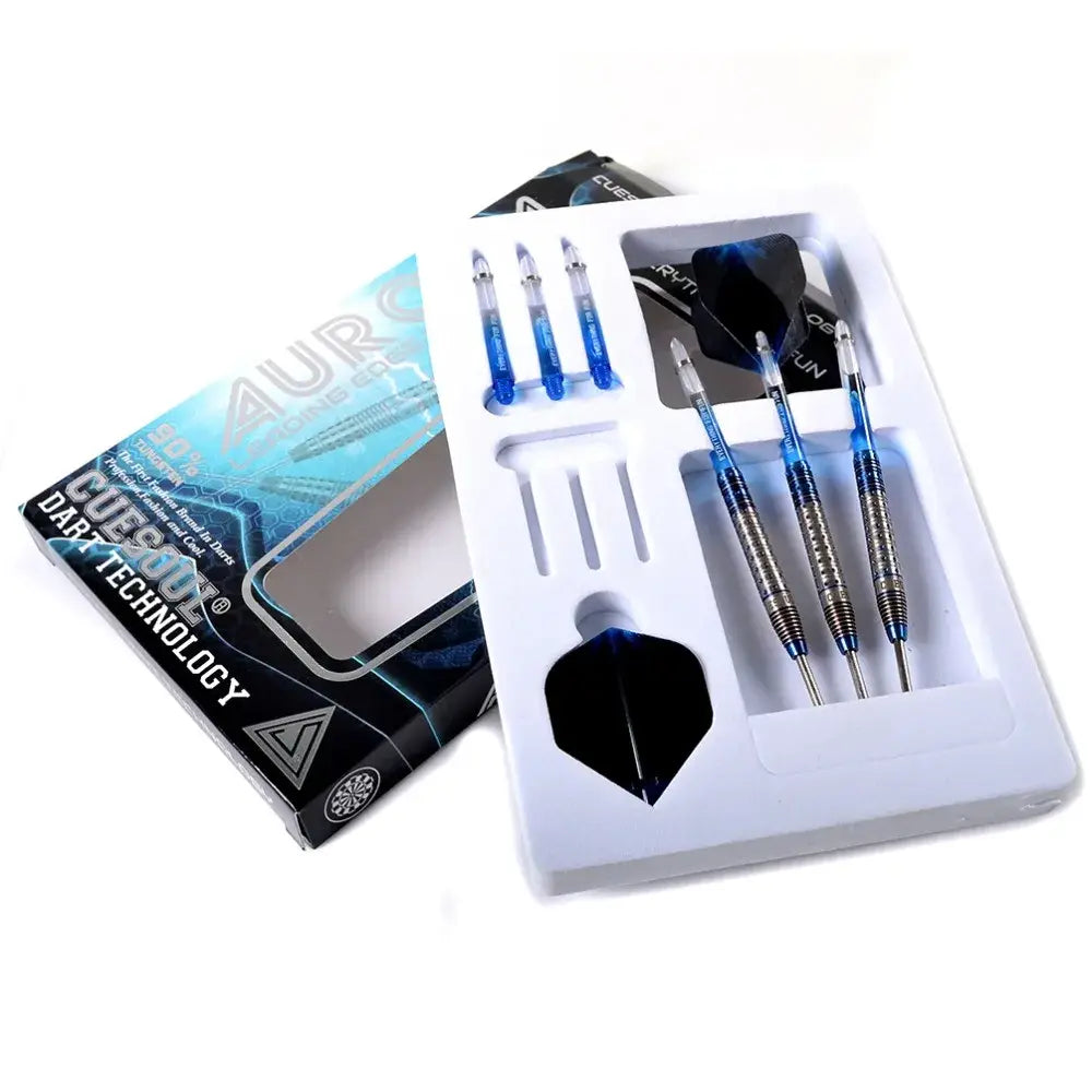 CUESOUL AURORA 23g Steel Tip Tungsten Dart Set,Gold Titanium Nitride Coating