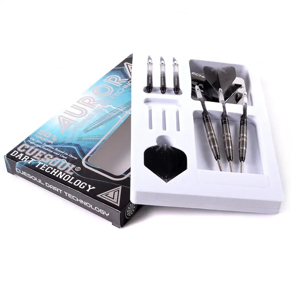 CUESOUL AURORA 23g Steel Tip Tungsten Dart Set,Gold Titanium Nitride Coating