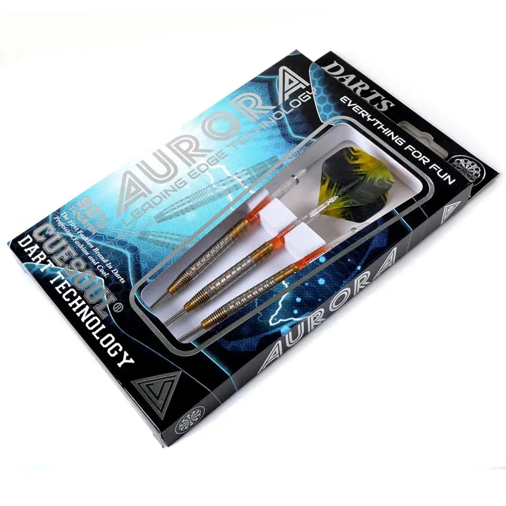 CUESOUL AURORA 23g Steel Tip Tungsten Dart Set,Gold Titanium Nitride Coating