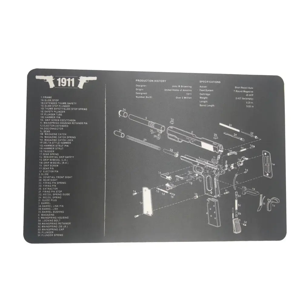 AR15 AK47 Glock Gun Cleaning Rubber Mat With Parts Diagram and Instructions Armorers Bench Mat Mouse Pad for Smith Colt