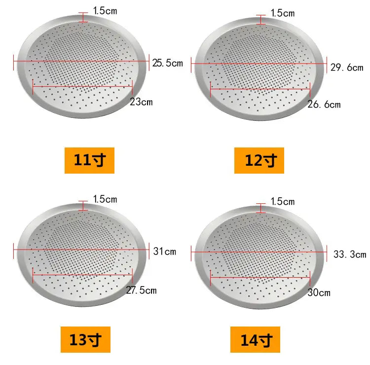 Pizza Hut Cheese Heart Pizza Pancake Punching Baking Dish 689101112-Inch Pizza Pizza Pizza with Holes Aluminum Alloy