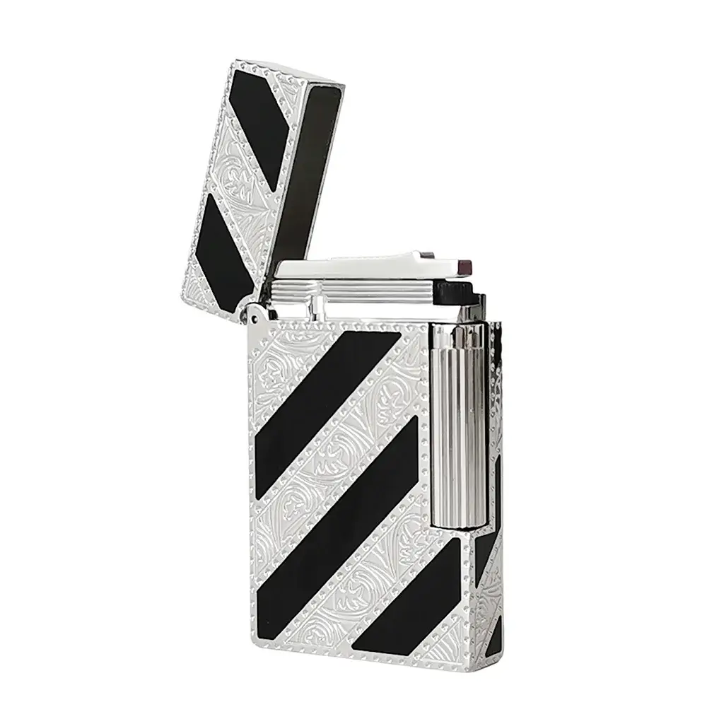 Luxury Brand Lighter Brass Lacquer Engraving Cigar Tobacco Smoking Cigarette Accessories Man Father Gifts Inflatable