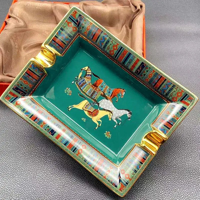 Cigar Ashtray 2 Slots Luxury Ceramic