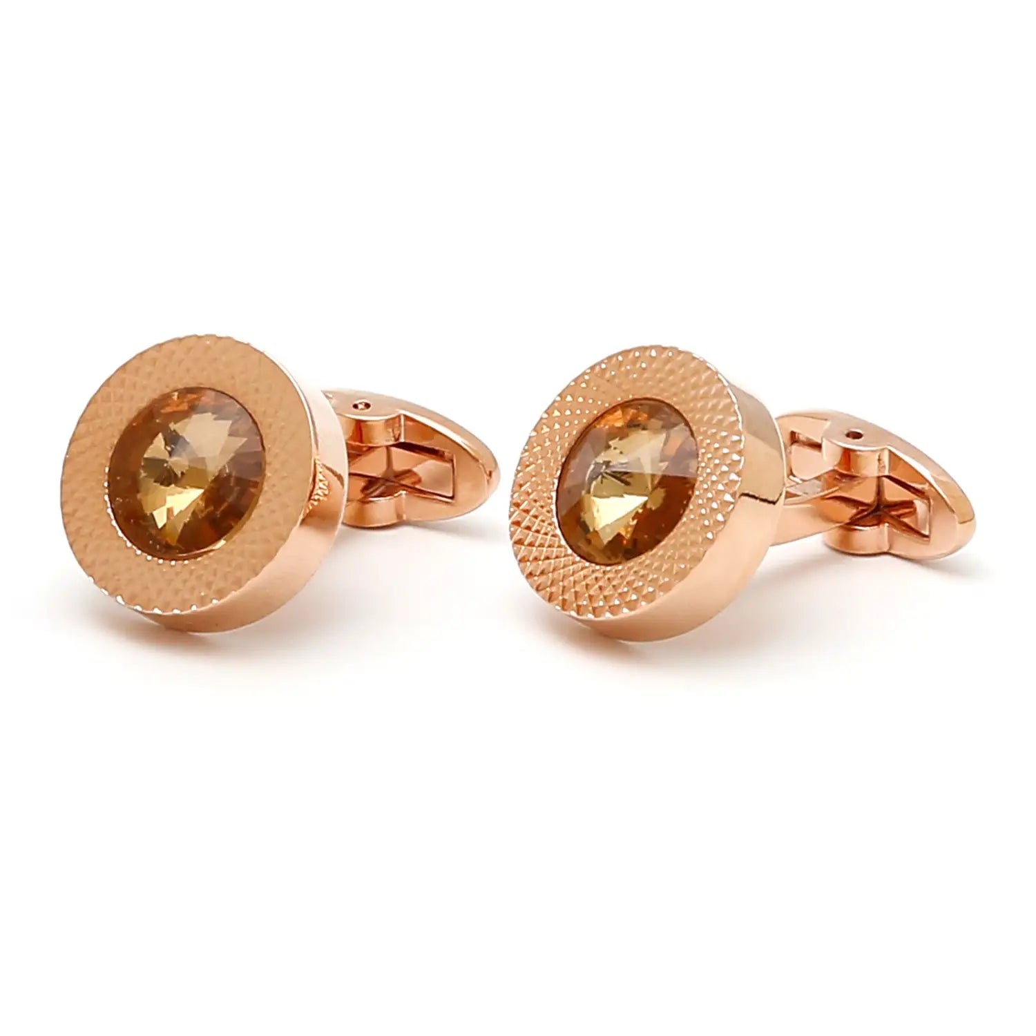 TOMYE Luxury Crystal Round Cufflinks