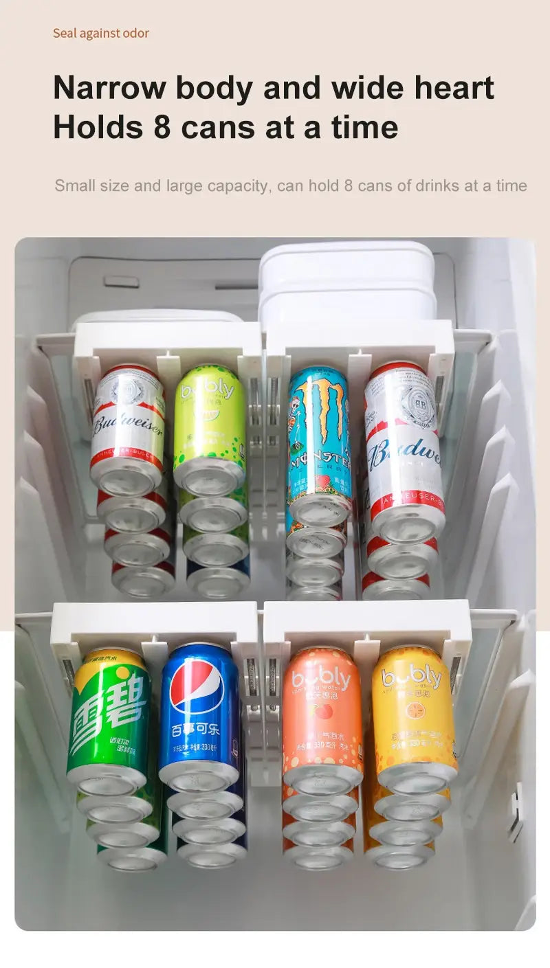 Refrigerator Under Shelf Can Slide Soda Beverage