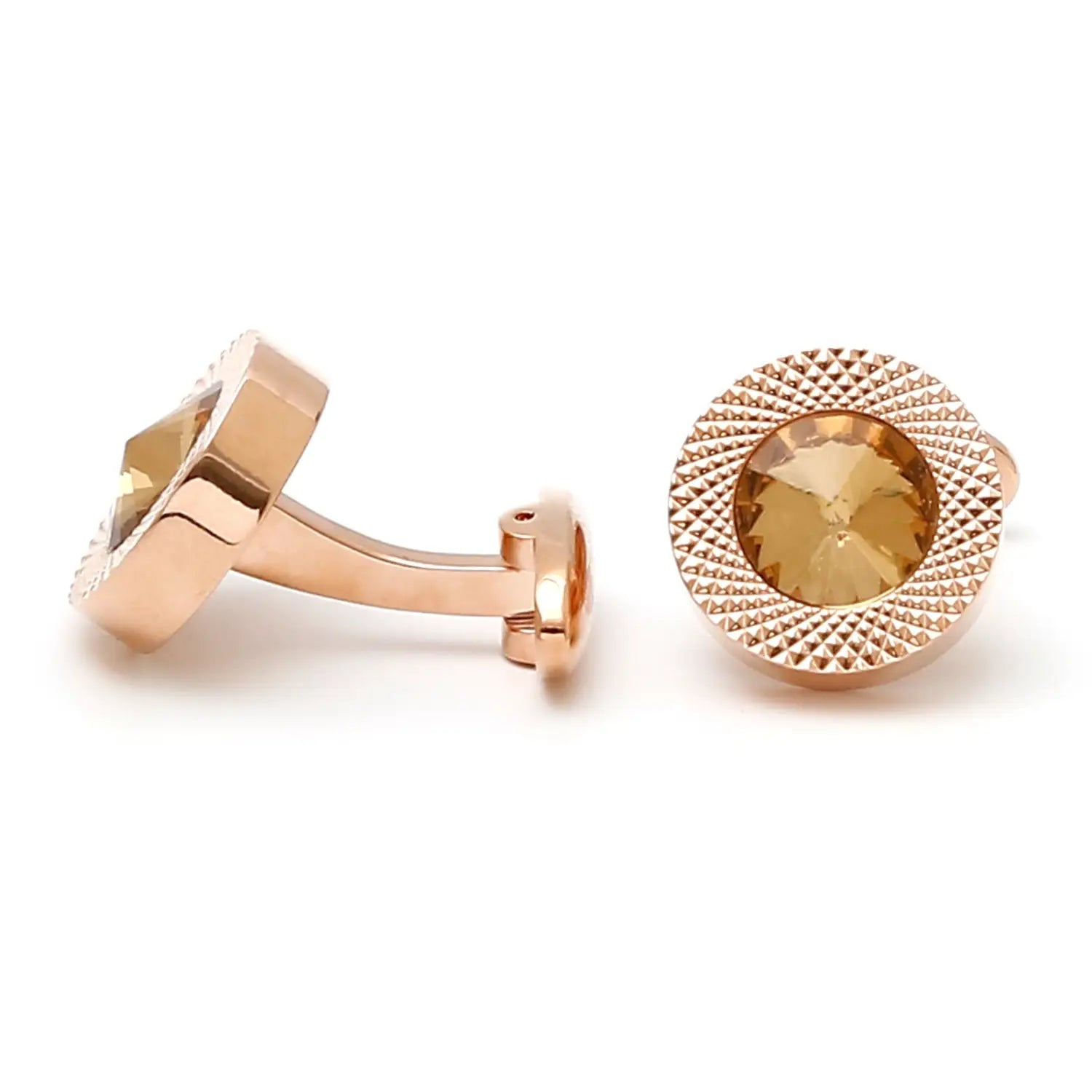 TOMYE Luxury Crystal Round Cufflinks