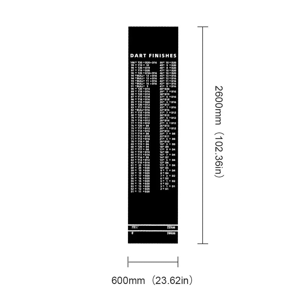 Dart Carpet Non Slip Darts Mat Checkouts Heavy Duty Professional Darts Mat Dart Points and Flooring Protector for Dart