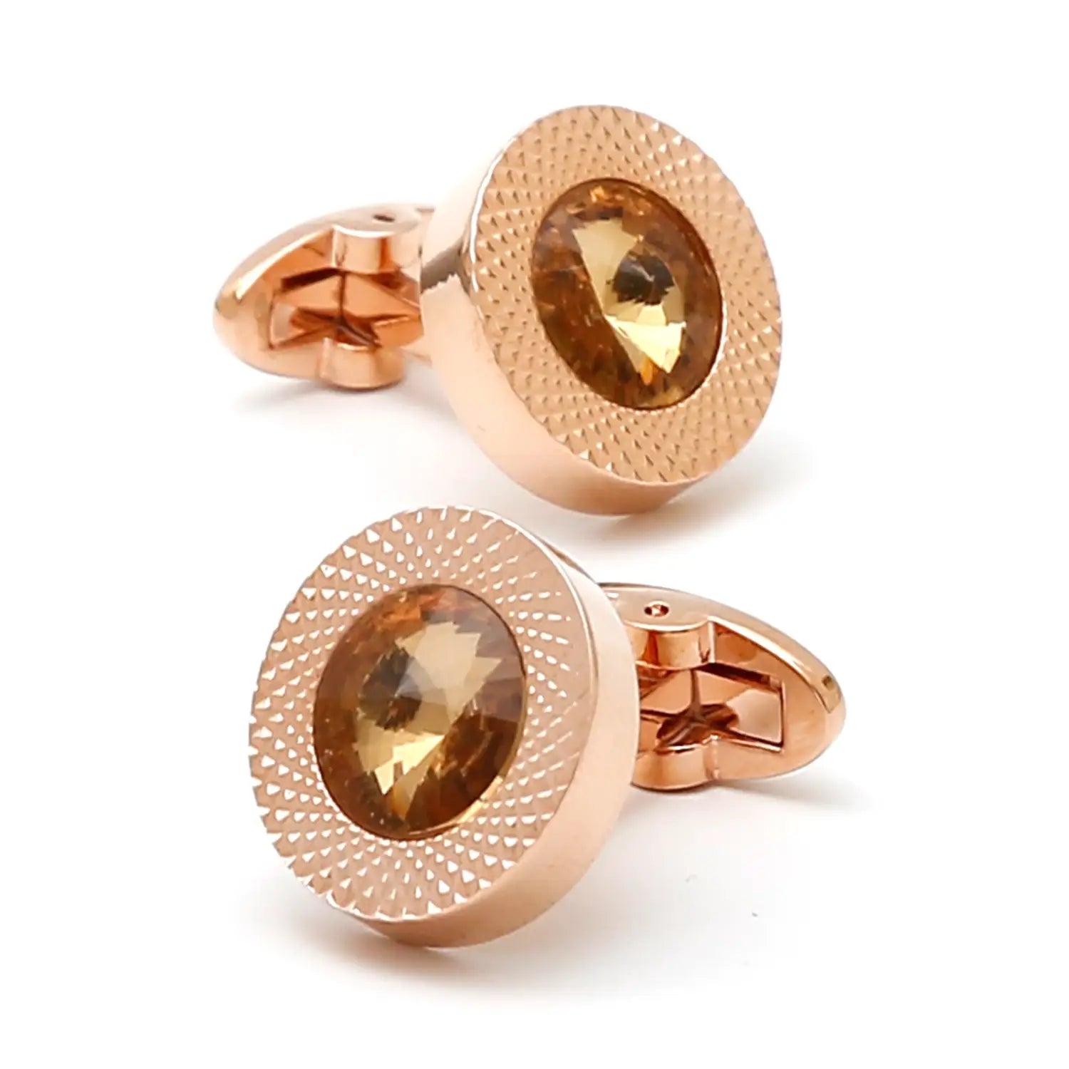 TOMYE Luxury Crystal Round Cufflinks