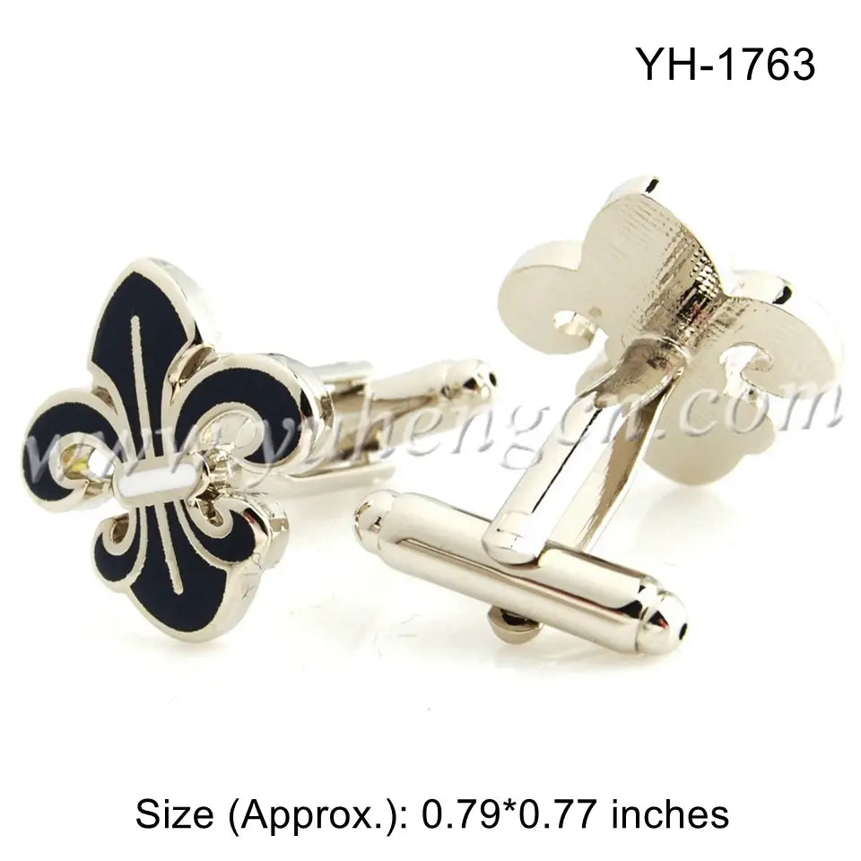 Enamel Fleur Di Lis Cufflinks