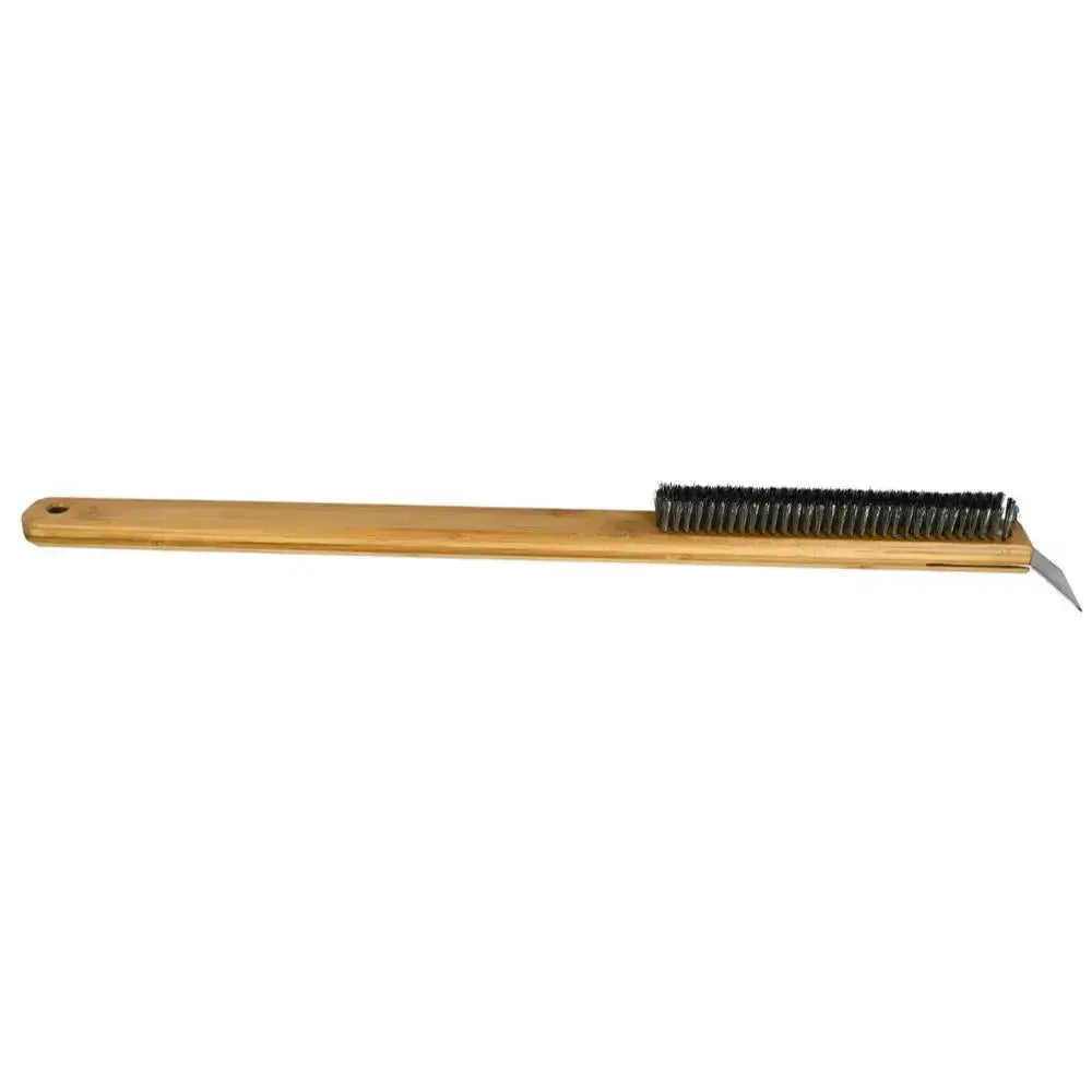 Pizza Oven Copper Brush Bristle Brass Scraper Wood Handle