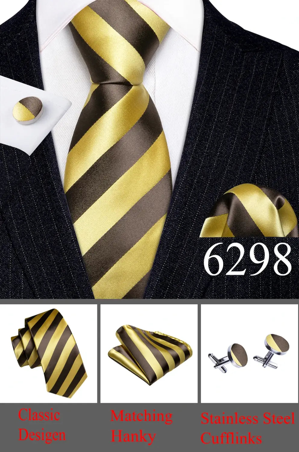 Barry Wang Silk Ties | Pocket Square | Cufflinks | Wedding Set