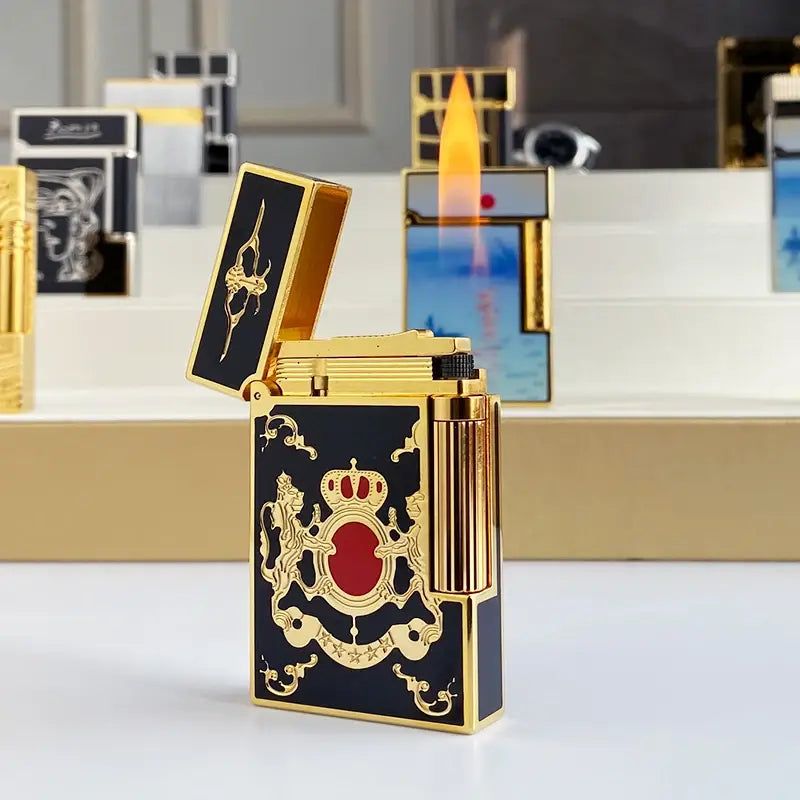 New commemorative edition single and double flame luxury lighter Ping Sound natural paint cigarette smoking butane