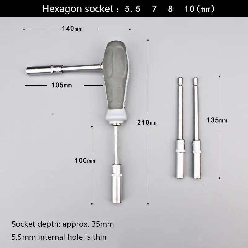 Tool Socket Wrench Screwdriver Set Outer Hexagonal Socket Multi-Functional Outer Hexagonal Nut Cap Wrench Japanese