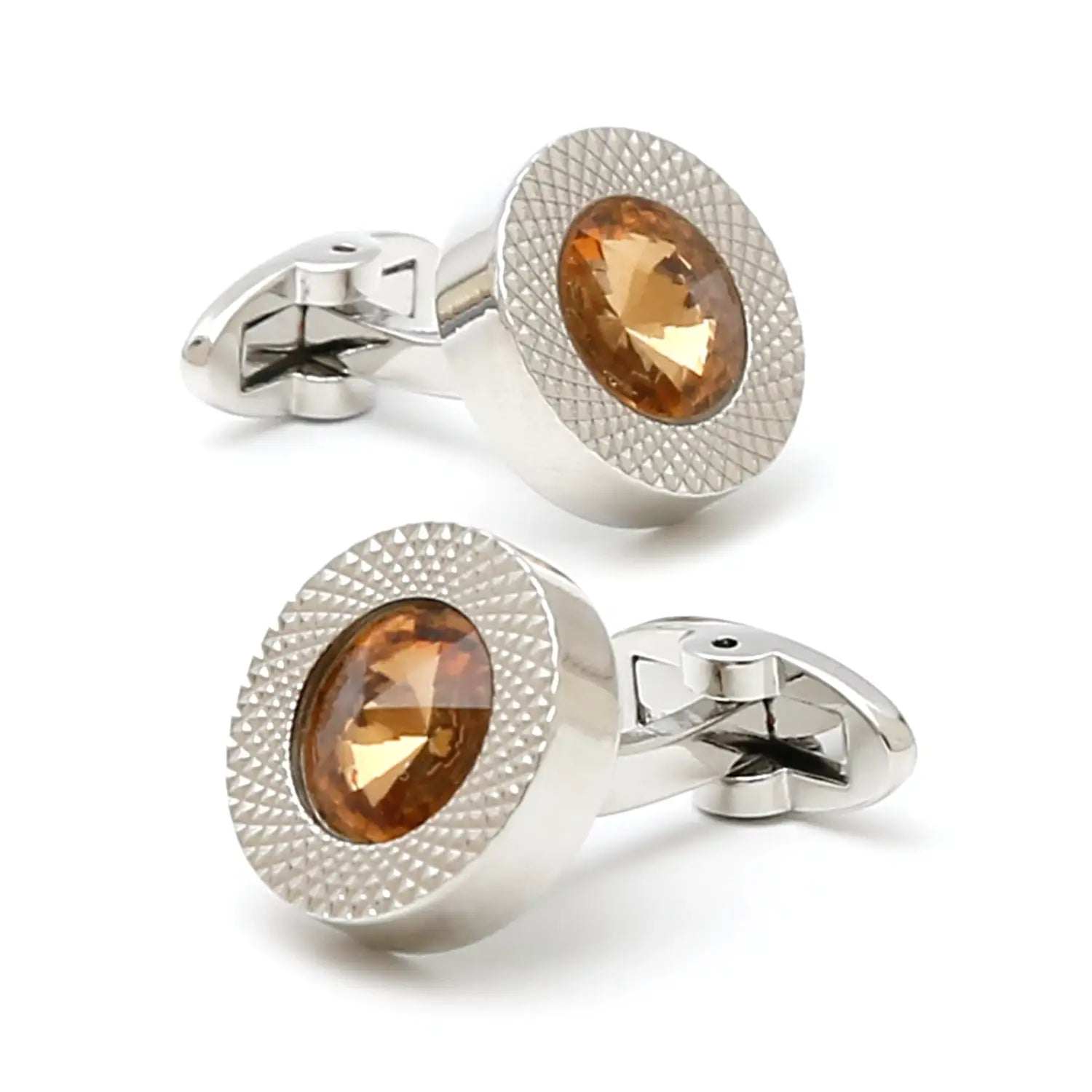 TOMYE Luxury Crystal Round Cufflinks