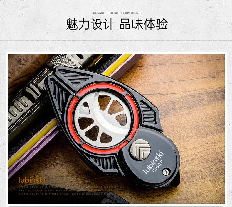 Large Diameter Cigar Cutter Scissors Semi Automatic Opening Closing Cigar Cutter Stainless Steel Cigar Cutter Knife