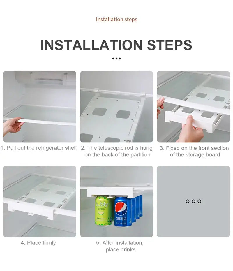 Refrigerator Under Shelf Can Slide Soda Beverage