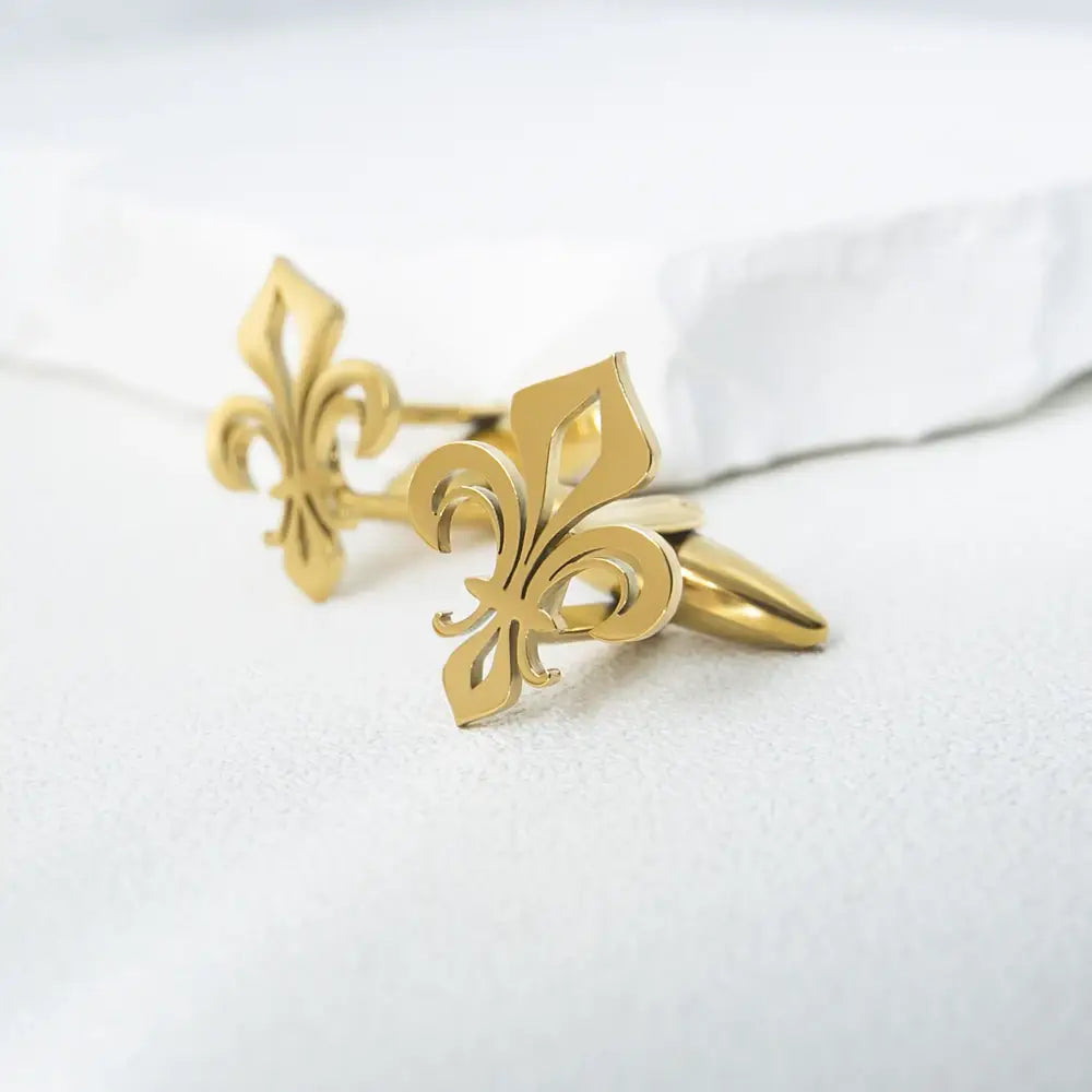 Fleur Di Lis Holy Lily Flower Cufflinks