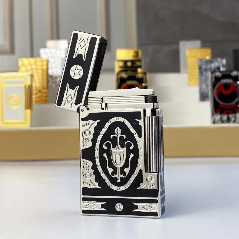 New commemorative edition single and double flame luxury lighter Ping Sound natural paint cigarette smoking butane