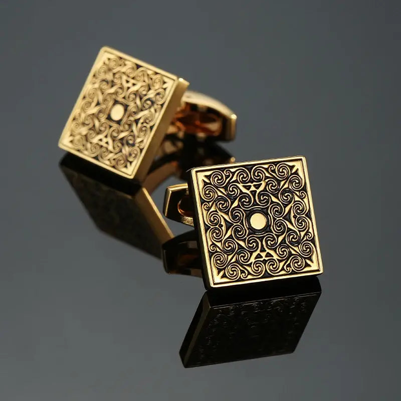 High quality men’s French shirt cufflinks Square flowers copper metal cuffs buttons wedding jewelry gifts