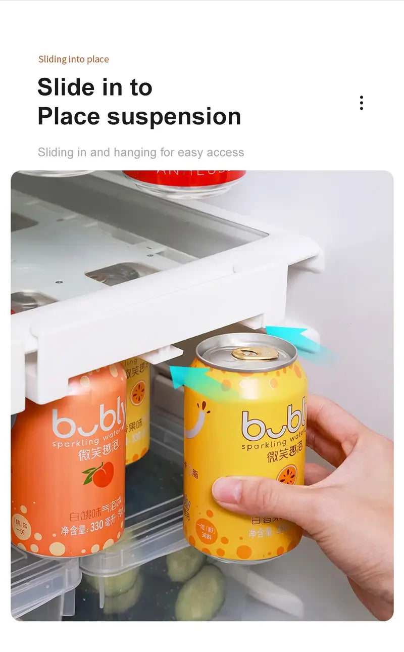 Refrigerator Under Shelf Can Slide Soda Beverage