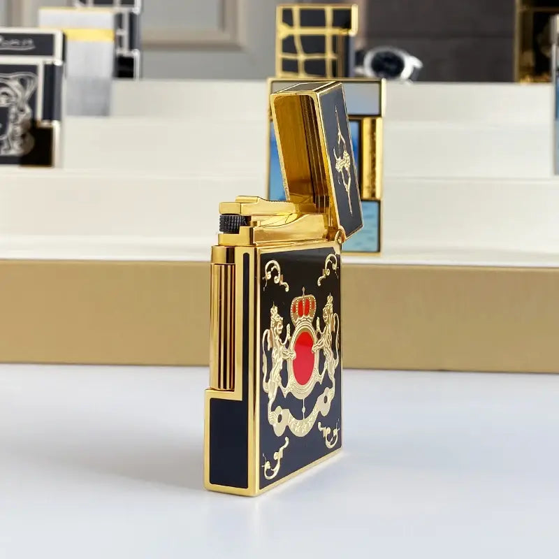 New commemorative edition single and double flame luxury lighter Ping Sound natural paint cigarette smoking butane