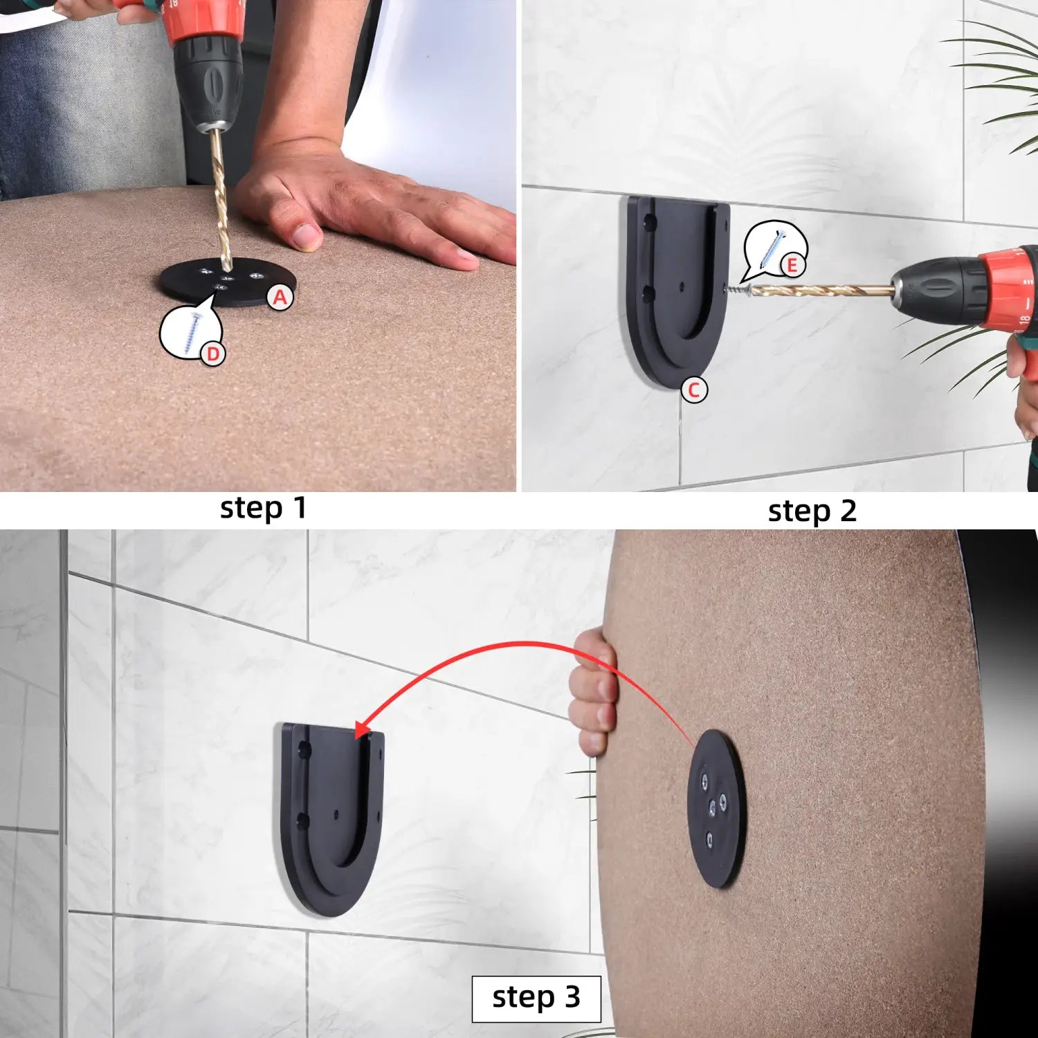 CyeeLife Dart Board Bracket Kit Portable Wall Hanging Dartboard Mounting Bracket Set With For Cabinet Wall Darts Tool