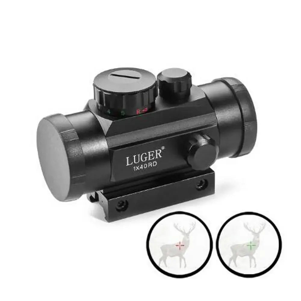 1x40RD Red Green Dot Scope Sight Hunting Optics Holographic Tactical Sight 11/20mm Mount Rifle Sights Airgun Scope