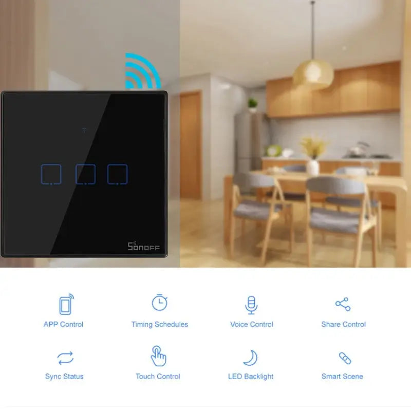 SONOFF TX Wifi Smart Wall Touch Switch Control Via EWelink Alexa Google