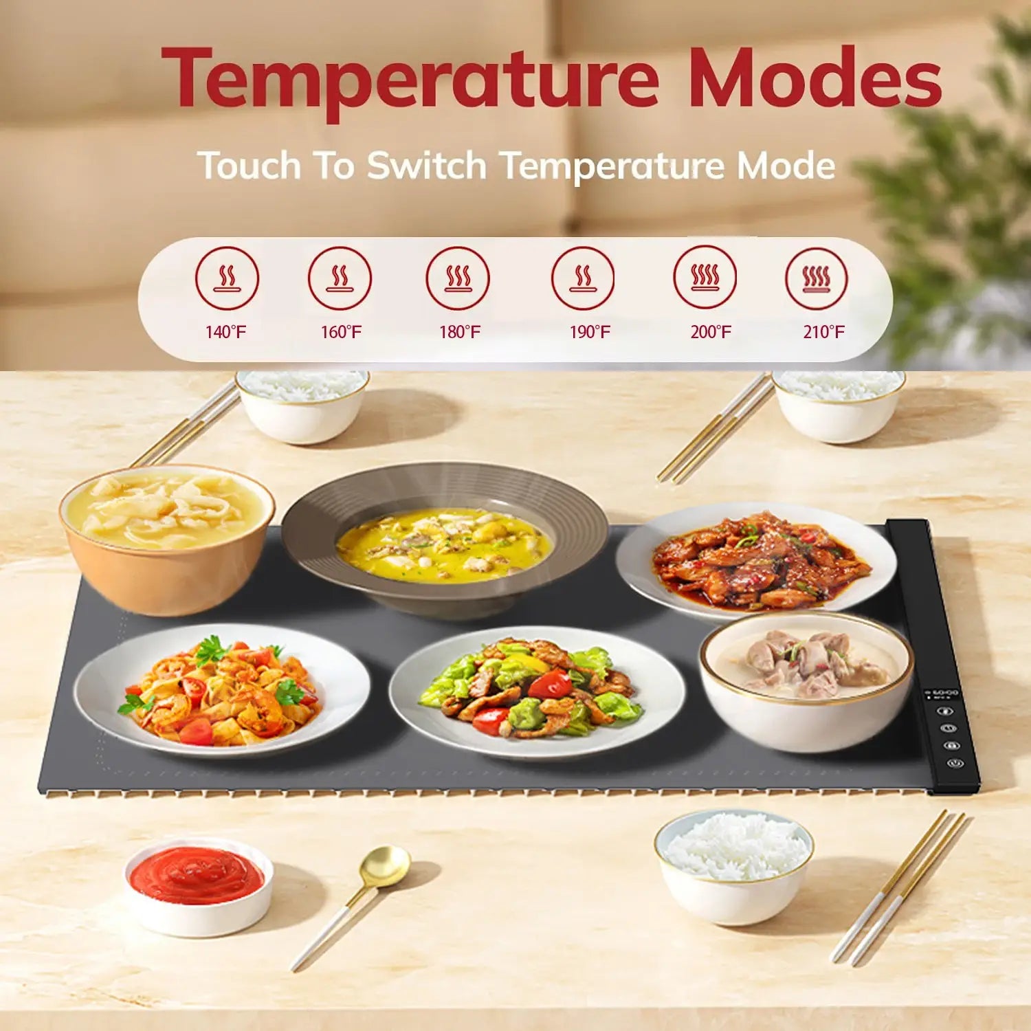 Surface Heating Electric Warming Tray Versatile Food Warmer for Gatherings Roll Up Silicone Heating Mat for Food