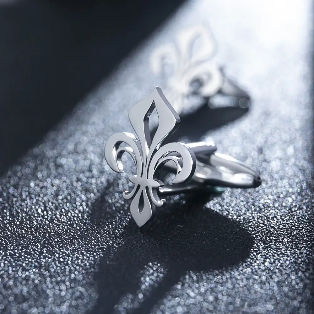 Fleur Di Lis Holy Lily Flower Cufflinks